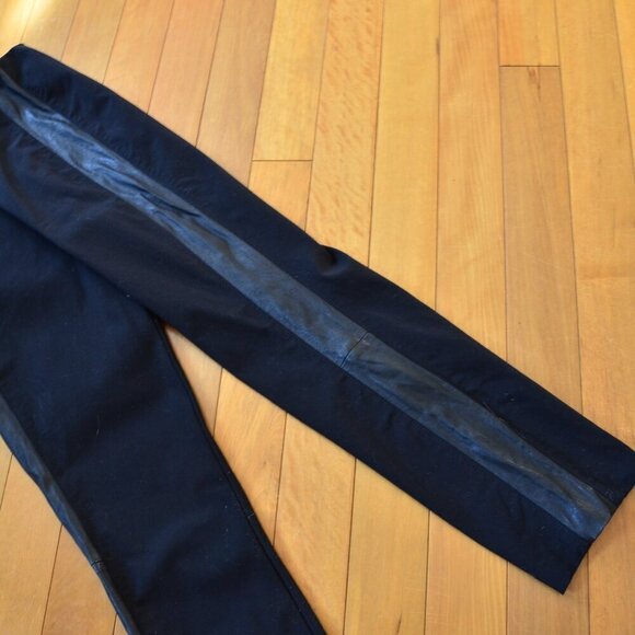 Rag & Bone Black Dani Pants with Leather Side Stripe Size 12 Women - Picture 7 of 9